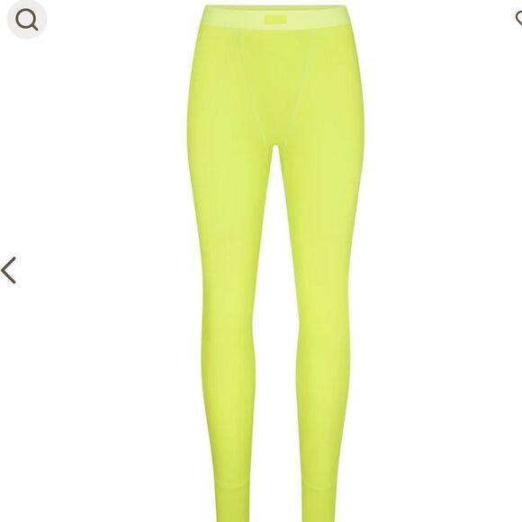 SKIMS COTTON RIB LEGGING NEON GREEN S NWT IN PKG UNOPENED - Picture 2 of 8